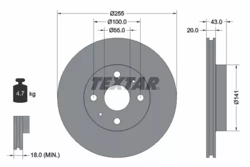TEXTAR Brake Disc (92115603)