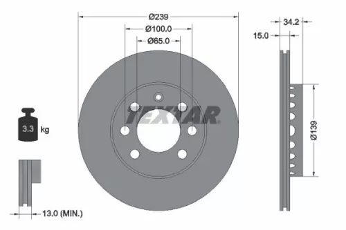 TEXTAR Brake Disc (92106403)