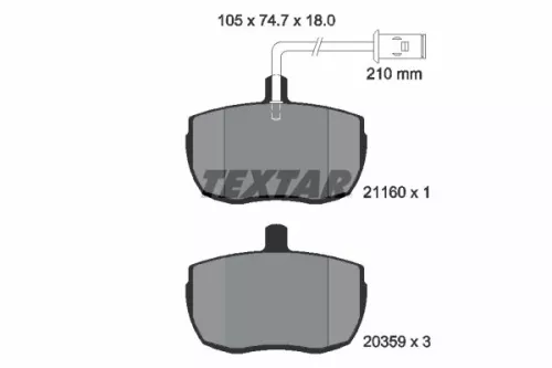 TEXTAR Brake Pad Set, disc brake (2116002)