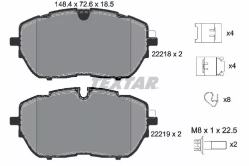 TEXTAR Brake Pad Set, disc brake (2221801)