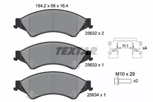 TEXTAR Brake Pad Set, disc brake (2563201)