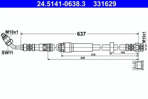 ATE Brake Hose (24.5141-0638.3)