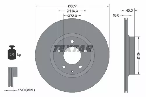 TEXTAR Brake Disc (92174503)