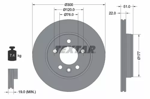 TEXTAR Brake Disc (92288503)