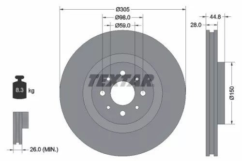 TEXTAR Brake Disc (92228503)