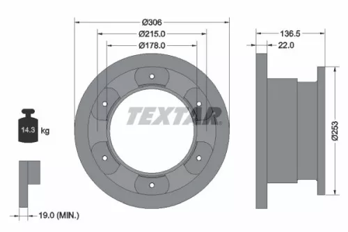 TEXTAR Brake Disc (93127300)