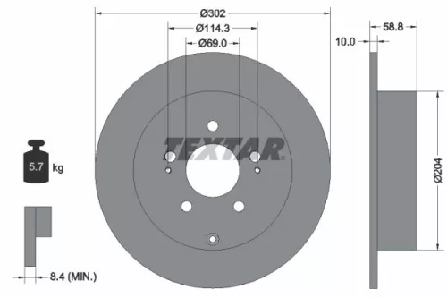 TEXTAR Brake Disc (92148403)
