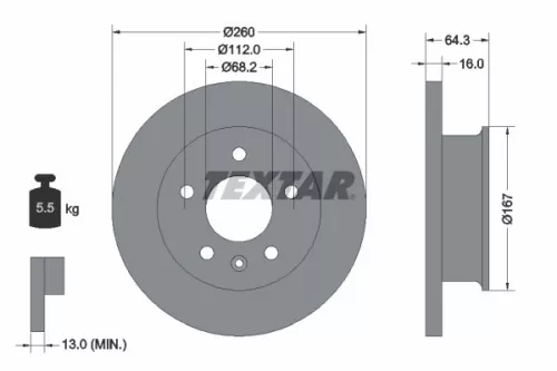 TEXTAR Brake Disc (92055900)