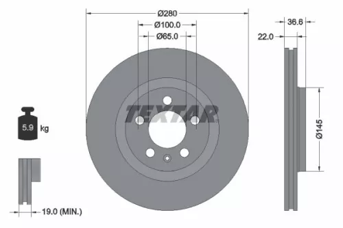 TEXTAR Brake Disc (92082305)