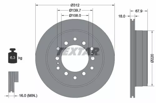 TEXTAR Brake Disc (92231003)