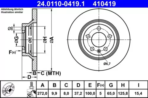 ATE Brake Disc (24.0110-0419.1)