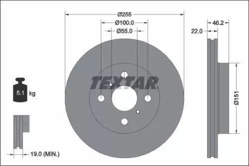 TEXTAR Brake Disc (92344803)