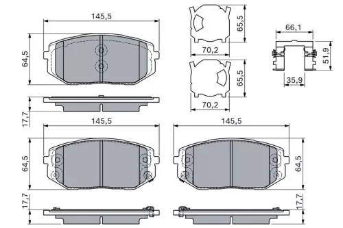 BOSCH Brake Pad Set, disc brake (0986460164)