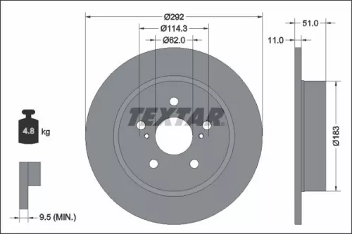 TEXTAR Brake Disc (92347803)
