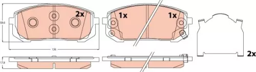 TRW Brake Pad Set, disc brake (GDB2560)
