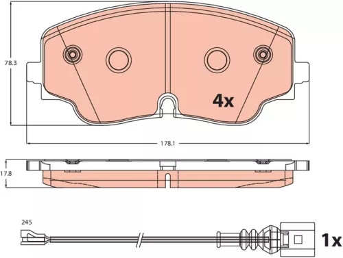 TRW Brake Pad Set, disc brake (GDB2498)