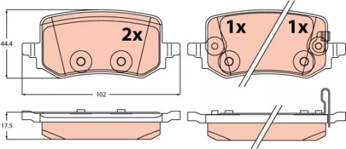 TRW Brake Pad Set, disc brake (GDB2615)