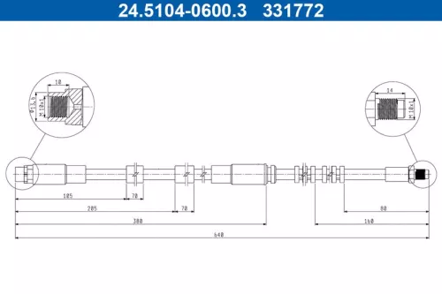 ATE Brake Hose (24.5104-0600.3)