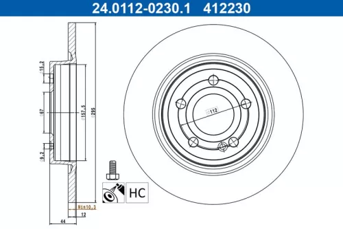 ATE Brake Disc (24.0112-0230.1)