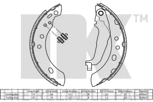 NK Brake Shoe Set (2722543)