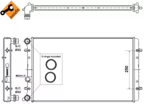 NRF Radiator, engine cooling (509529)