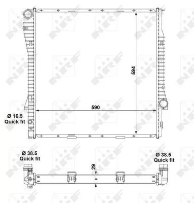NRF Radiator, engine cooling (55329)