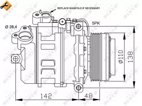 NRF Compressor, air conditioning (32123)