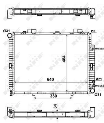 NRF Radiator, engine cooling (58100)