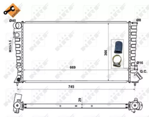 NRF Radiator, engine cooling (58189)