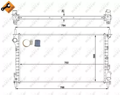 NRF Radiator, engine cooling (53713)