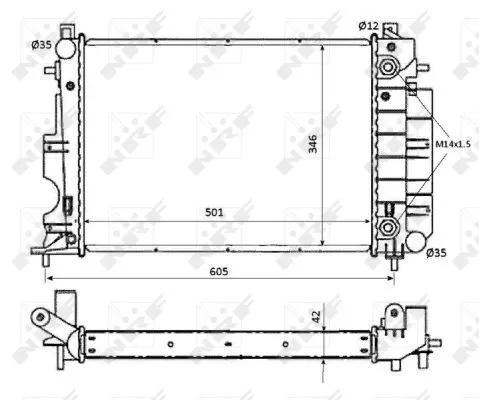 NRF Radiator, engine cooling (53873)