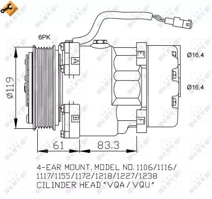 NRF Compressor, air conditioning (32040)