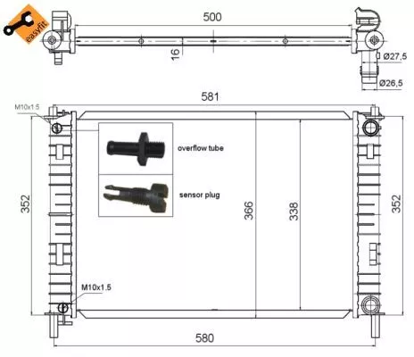 NRF Radiator, engine cooling (58276)