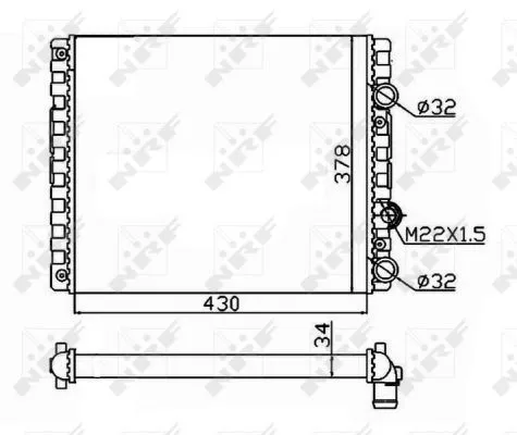 NRF Radiator, engine cooling (509519)