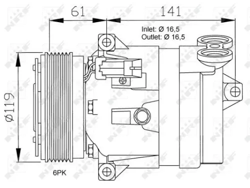 NRF Compressor, air conditioning (32021)