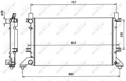 NRF Radiator, engine cooling (58240)