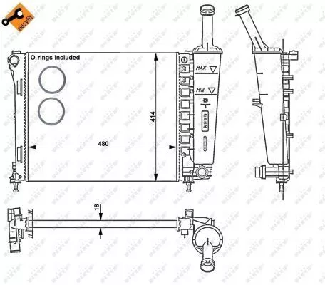 NRF Radiator, engine cooling (53526)