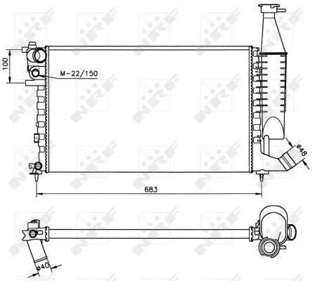 NRF Radiator, engine cooling (58174)