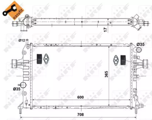 NRF Radiator, engine cooling (53441)