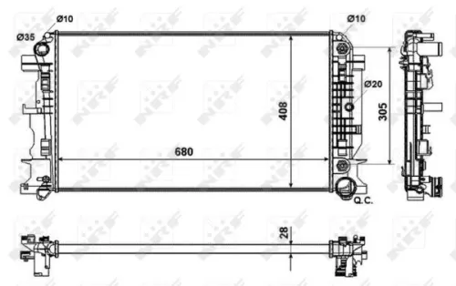 NRF Radiator, engine cooling (53833)