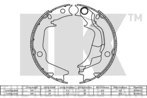 NK Brake Shoe Set (2734788)