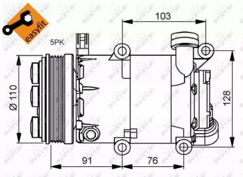 NRF Compressor, air conditioning (32415)