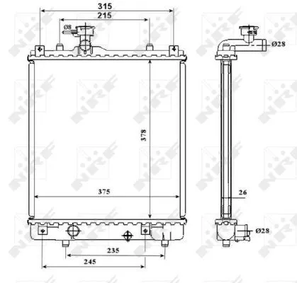 NRF Radiator, engine cooling (53824)