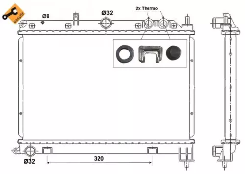 NRF Radiator, engine cooling (55426)
