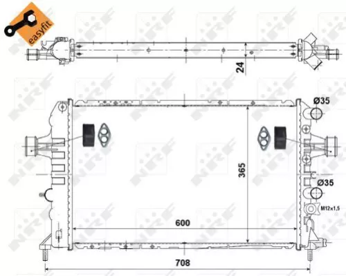 NRF Radiator, engine cooling (58355)