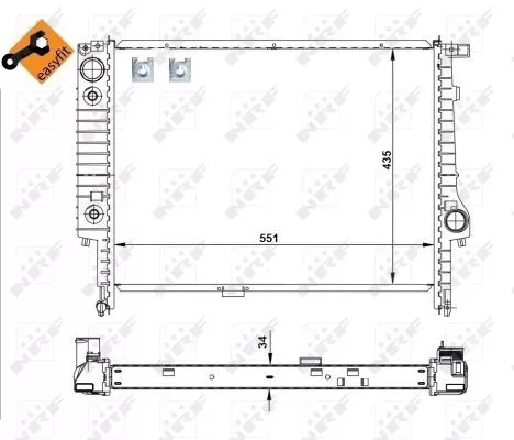 NRF Radiator, engine cooling (519558)