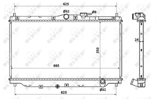 NRF Radiator, engine cooling (507722)