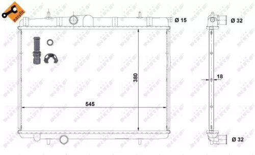 NRF Radiator, engine cooling (58299)