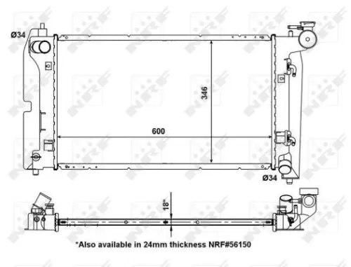 NRF Radiator, engine cooling (53325)