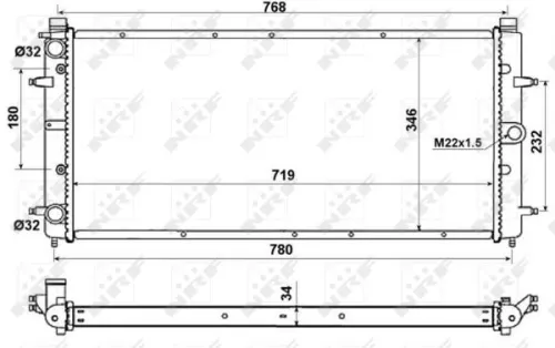 NRF Radiator, engine cooling (509514)